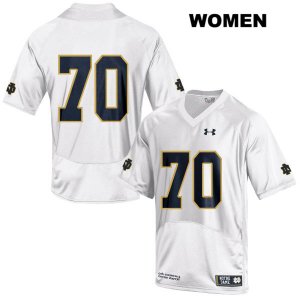 Notre Dame Fighting Irish Women's Luke Jones #70 White Under Armour No Name Authentic Stitched College NCAA Football Jersey QLG4799FU